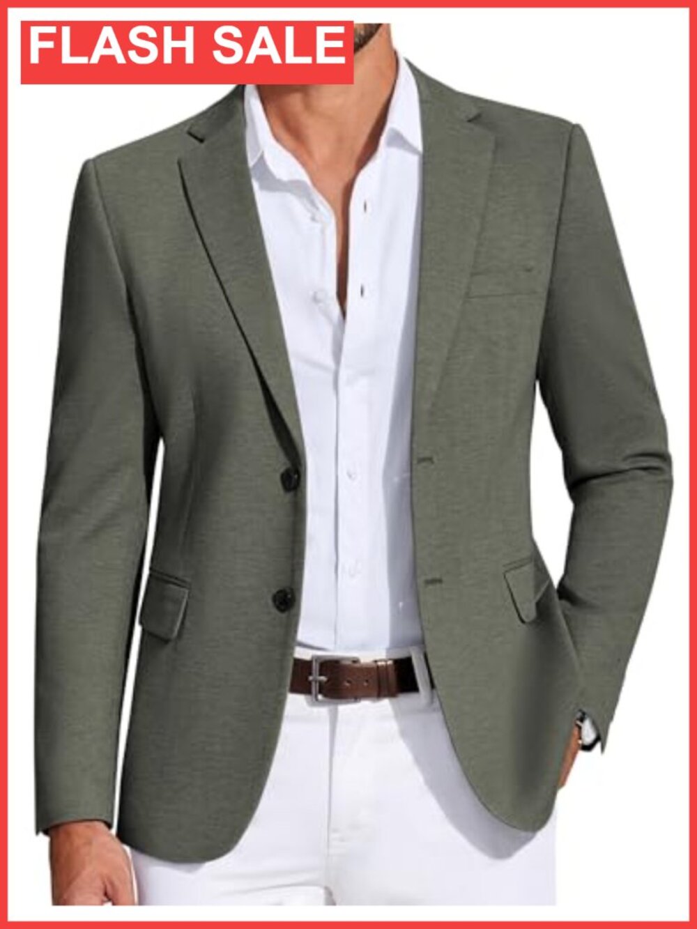 Mens Knit Blazer Two Button Sport Coat Stretch Lightweight